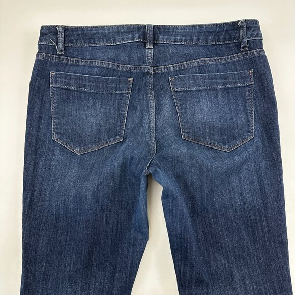 Simply Vera Vera Wang Straight Crop Women's size 12 Dark Wash Blue Denim Jeans - Picture 4 of 4